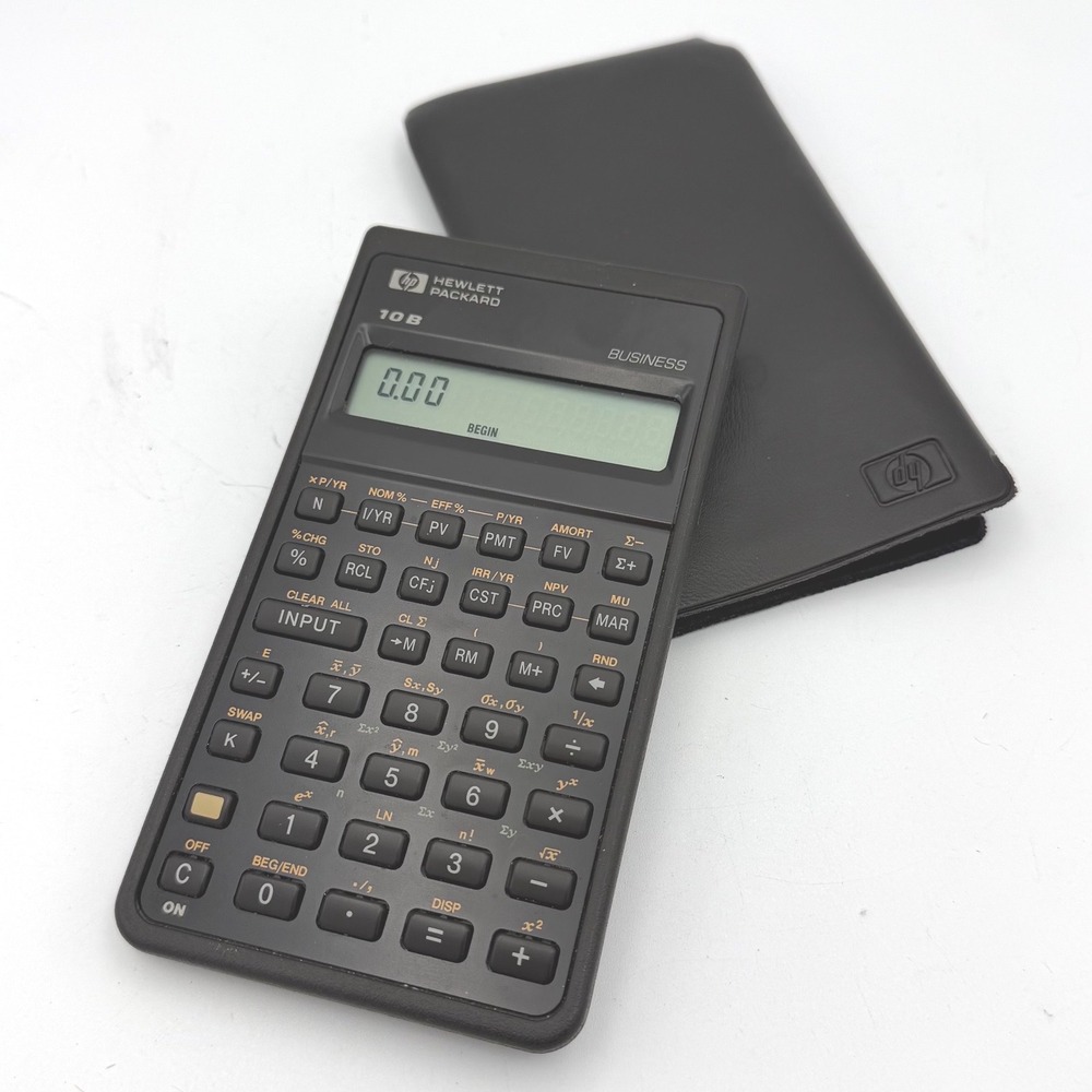 HP 10B Business Financial Calculator Black Vintage 1987 with Case